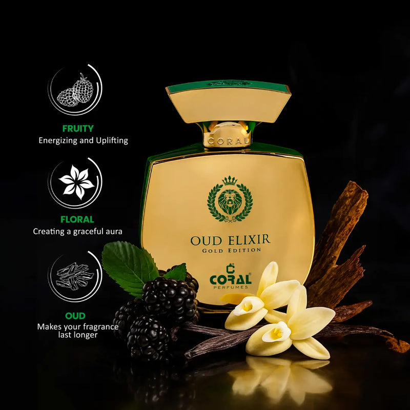 Coral Oud Elixir Gold Edition For Unisex Extrait De Parfum 100ml